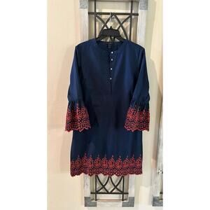 J.Crew Dress Navy 100% Cotton size S Easter Career Summer Spring